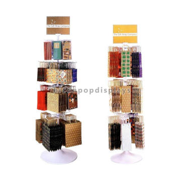 Free Standing Metal Point Of Sale Retail Rotating Gift Bag Wholesale Handbag Display Stand With Hooks